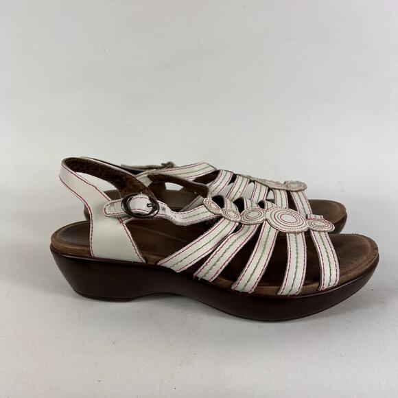 Dansko Drea fisherman us women’s size 9 white leather strappy platform sandals - Picture 2 of 11